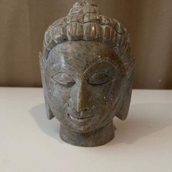 Stone Head Statue Sculpture Home Decor Zen Religious Spiritual - Picture 1 of 7